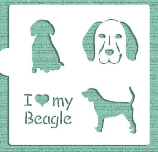 I LOVE MY BEAGLE Cookie Stencil "Designer Stencils" 5" x 5"