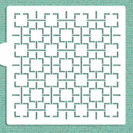 RETRO SQUARE LATTICE  Cookie Stencil "Designer Stencils" 5" x 5"