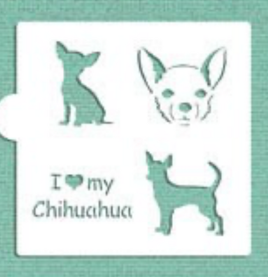 I LOVE MY CHIHUAHUA Cookie Stencil "Designer Stencils" 5" x 5"