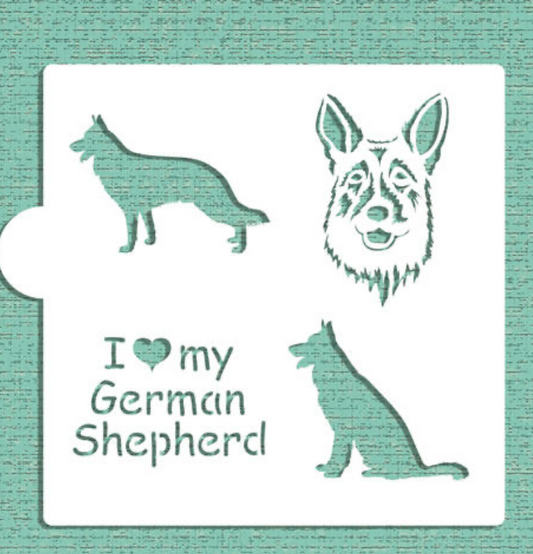 I LOVE MY GERMAN Shepherd Cookie Stencil "Designer Stencils" 5" x 5"