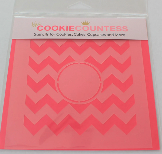 CHEVRON MONOGRAM STENCIL, Cookie Countess, Cookie Stencil/Cupcake Stencil