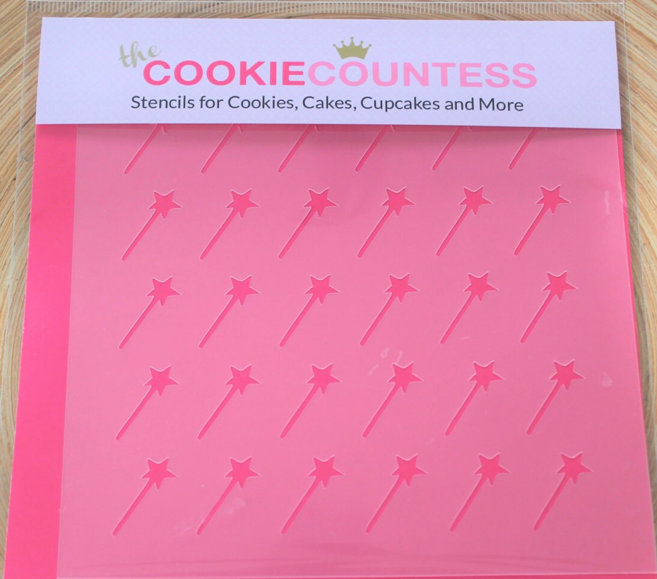PRINCESS WANDS STENCIL, Cookie Countess, Cookie Stencil/Cupcake Stencil