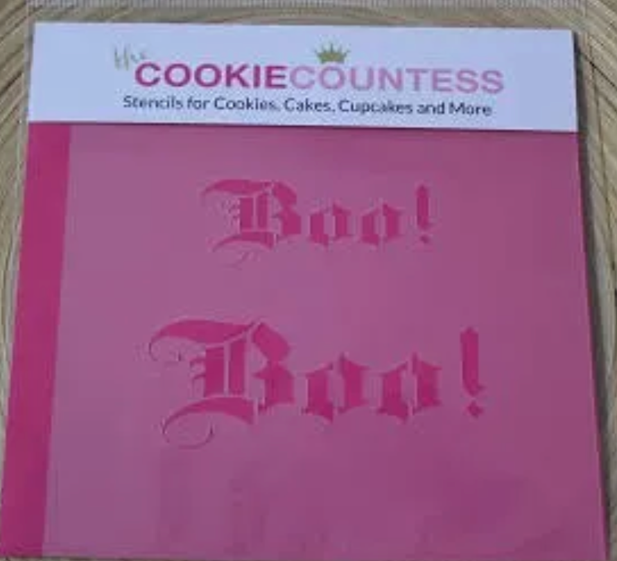 BOO STENCIL, Cookie Countess, Cookie Stencil/Cupcake Stencil