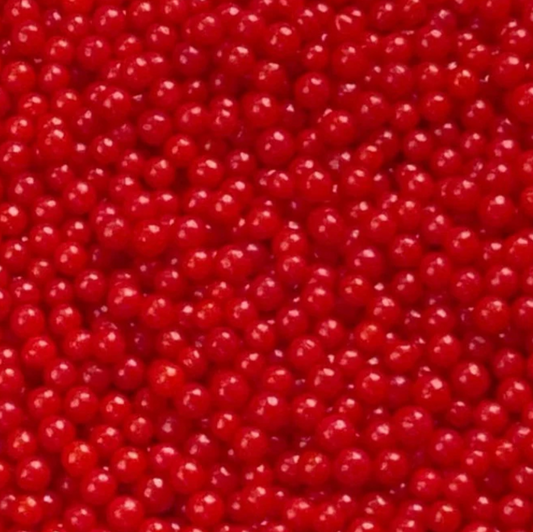 RED Candy BEADS,  Sprinkles , Red, 2 Ounces or 4 Ounces, Candy Pearls, 4MM