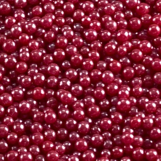 PEARL RED Candy BEADS,  Sprinkles , Red, 4 Ounces, Candy Pearls, 4MM