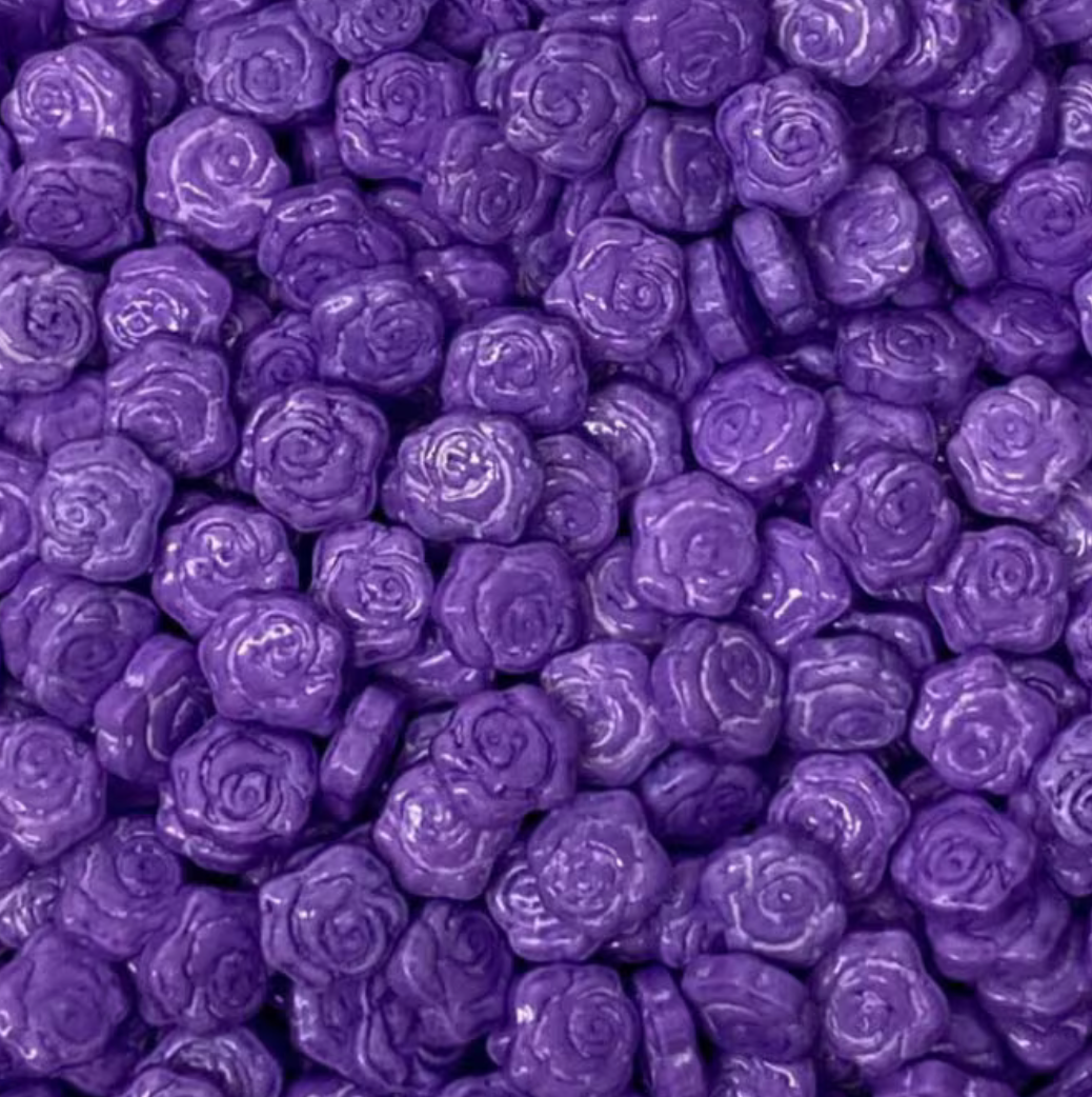 ROSE SPRINKLES, Red, Yellow, Black, Purple, Sprinkles, 2 or 4 Ounces, Thick Sprinkles