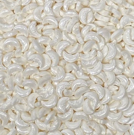WHITE PEARL MOONS Sprinkles, White Sprinkles, Sprinkles, 2 Ounce or 4 Ounce
