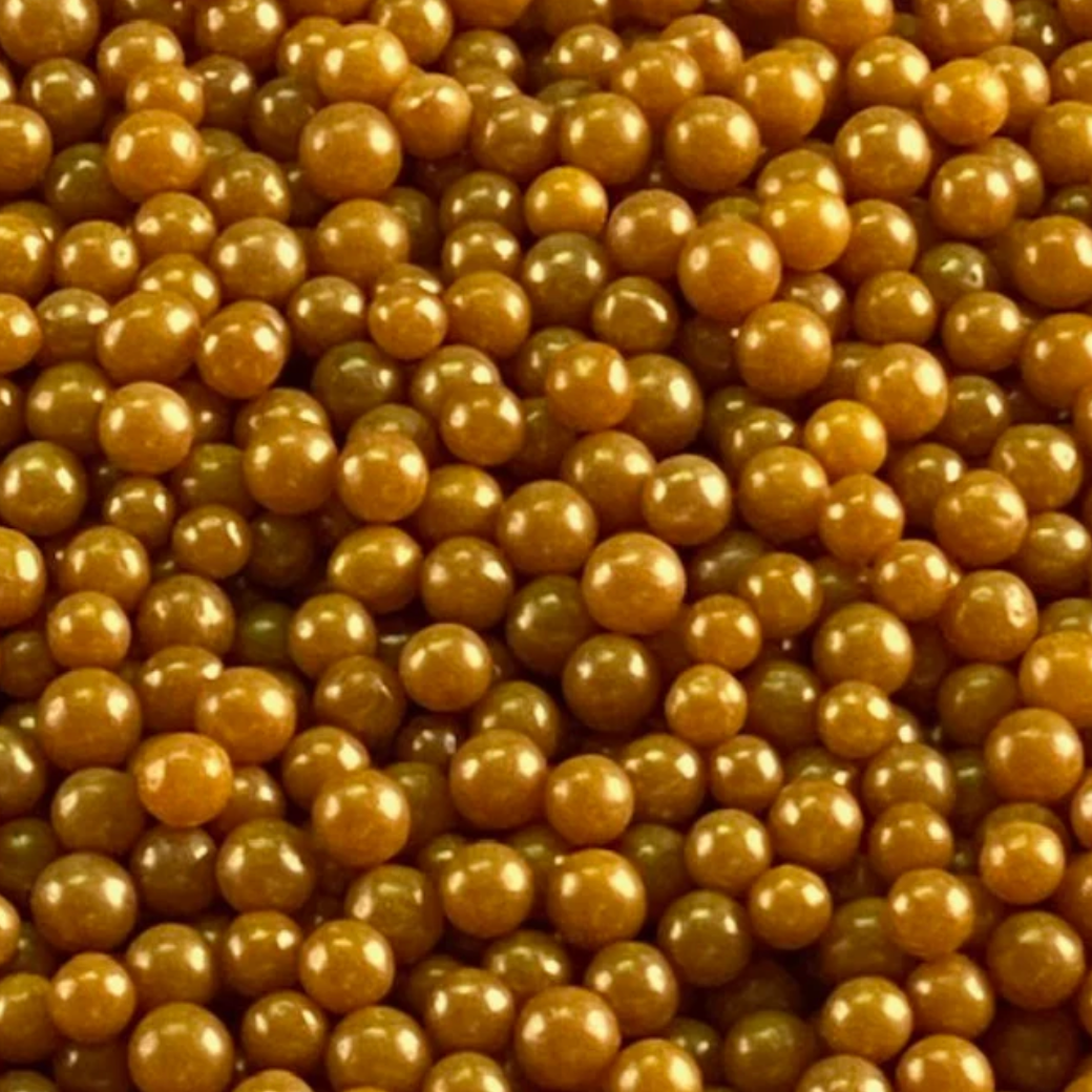 PEARL GOLD Candy BEADS,  4 Ounces or 2 Ounces,  Candy Pearls, 4MM