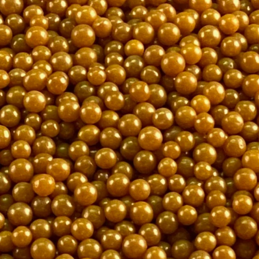 PEARL GOLD Candy BEADS,  4 Ounces or 2 Ounces,  Candy Pearls, 4MM