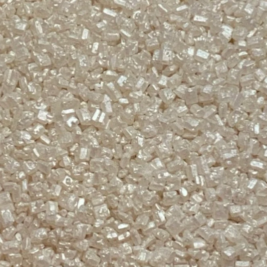 Metallic Mini ROCK SUGAR – WHITE, Approx 2-2.5x size of sugar crystals, 2 Ounce or 4 Ounce