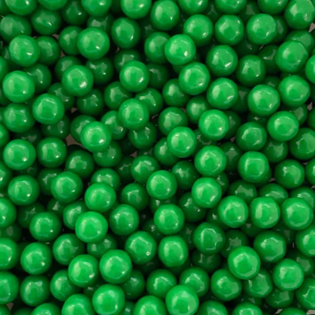 GREEN Sugar Pearls  "Cake/Cupcake/Cookie Decorations", 7MM, 2 Ounce or 4 Ounce