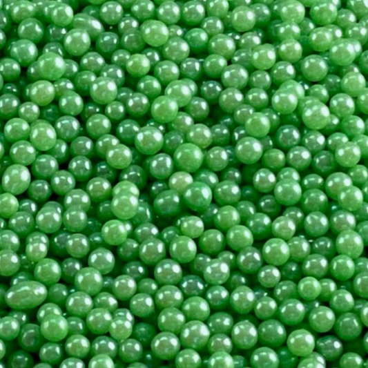 PEARL GREEN Candy BEADS,  Sprinkles , Green, 4 Ounces, Candy Pearls, 4MM