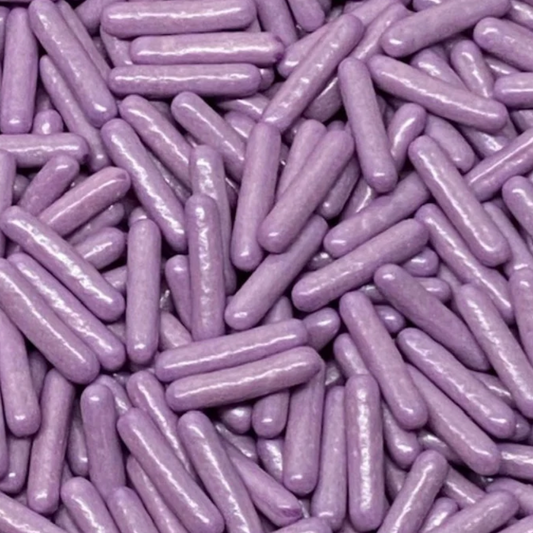 PEARLIZED PURPLE RODS Sprinkles, Purple Sprinkles, 2 or 4 Ounces, Thick Sprinkles