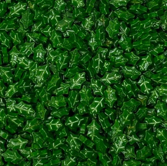 HOLLY LEAF SPRINKLES ,  Green Sprinkles, 4 Ounces or 2 Ounces, Thick Sprinkles, Holly