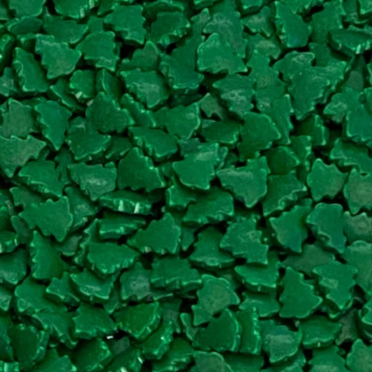 CHRISTMAS TREE SPRINKLES ,  Green Sprinkles, 4 Ounces, Thick Sprinkles, Pine Trees