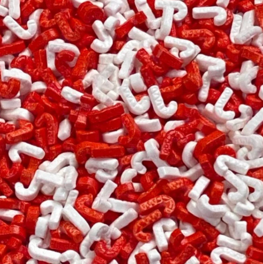 CANDY CANE SPRINKLES, Red and White Sprinkles, 2 or 4 Ounces, Thick Sprinkles