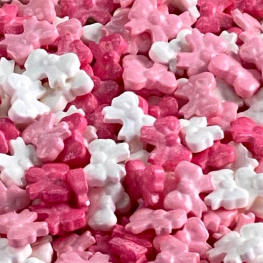 PINK RIBBONS SPRINKLES, Pink and White Sprinkles, 4 Ounces, Sprinkles