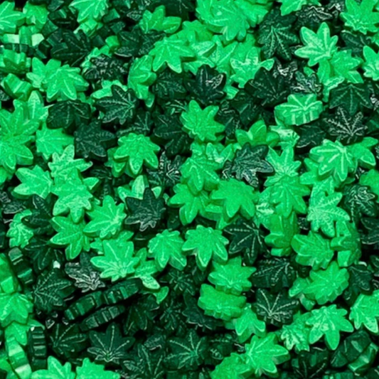 MARIJUANA LEAF SPRINKLES, Green Sprinkles, 2 or 4 Ounces, Thick Sprinkles