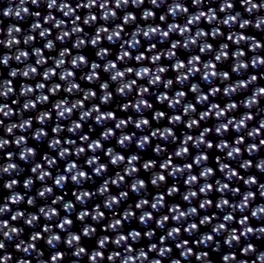 PEARL BLACK Candy BEADS,  Sprinkles , Black, 2 Ounces, Candy Pearls, 4MM