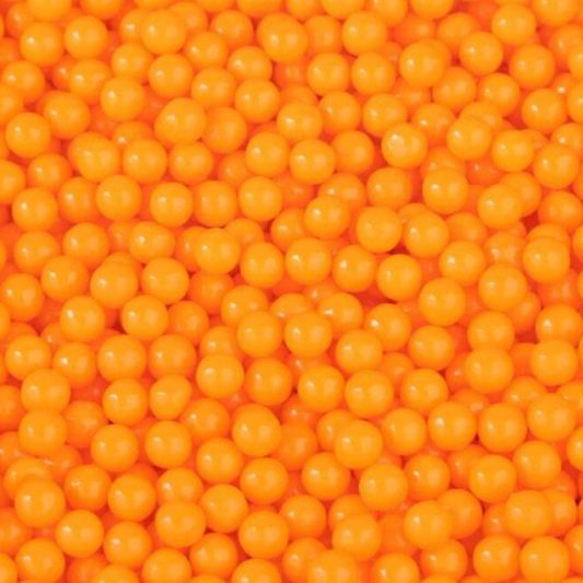 ORANGE Candy Beads,  Sprinkles , 4 Ounces, Candy Pearls, 4MM