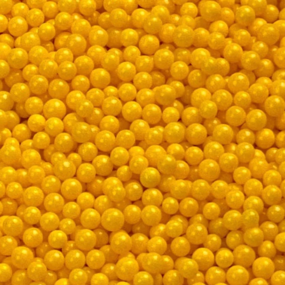 YELLOW Candy Beads, 4 Ounces, Candy Pearls, 4MM