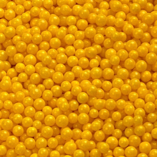 YELLOW Candy Beads, 4 Ounces, Candy Pearls, 4MM