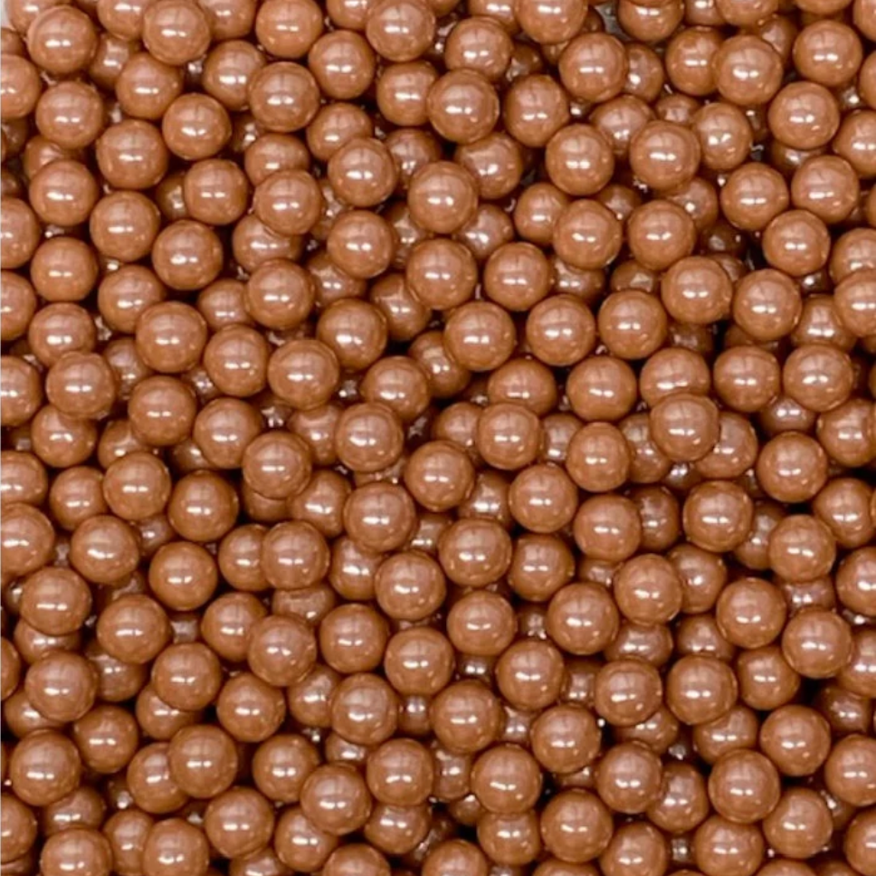PEARLIZED ROSE GOLD Beads Sprinkles, Rose Gold Sprinkles, 2 or 4 Ounces, 7MM
