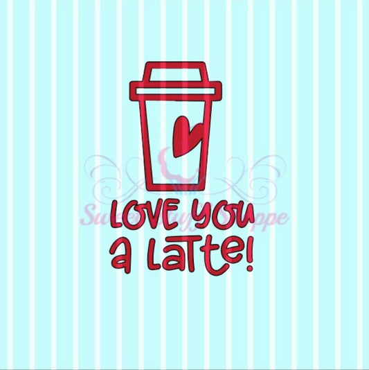 LOVE YOU LATTE, Silk Screen, Cookie Silk Screen, Silk Screen Cookie Stencil, Mesh Stencil, Cookie Stencil, Custom Silk Screen