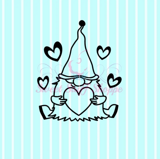VALENTINE GNOME PYO, Silk Screen, Cookie Silk Screen, Custom Silk Screen, Cookie Stencil, Mesh Stencil, Cookie Stencil