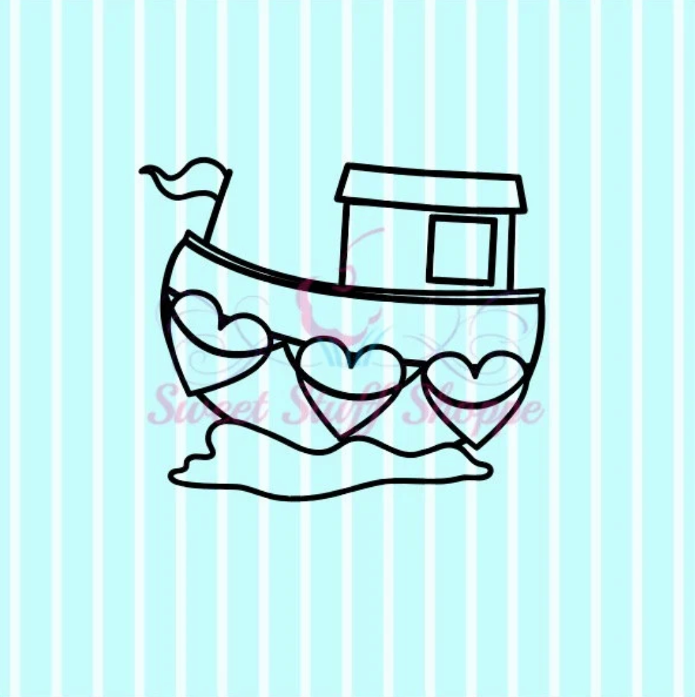 Valentine LOVE BOAT PYO, Silk Screen, Cookie Silk Screen, Silk Screen Cookie Stencil, Mesh Stencil, Cookie Stencil,