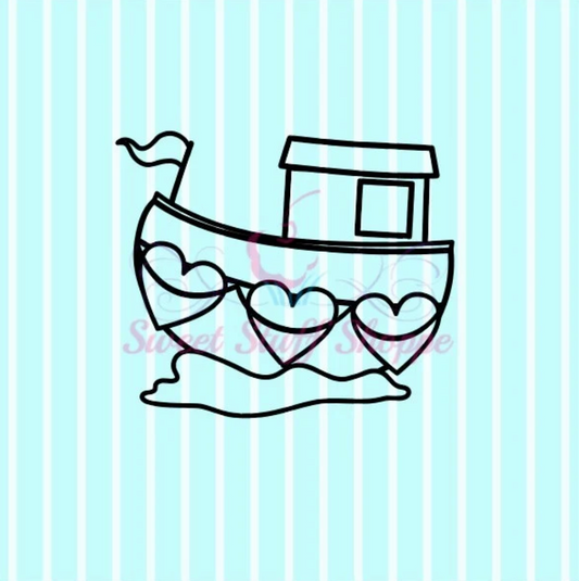 Valentine LOVE BOAT PYO, Silk Screen, Cookie Silk Screen, Silk Screen Cookie Stencil, Mesh Stencil, Cookie Stencil,