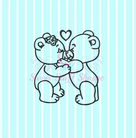 KISSING BEARS PYO, Silk Screen, Cookie Silk Screen, Silk Screen Cookie Stencil, Mesh Stencil, Cookie Stencil, Custom Silk Screen