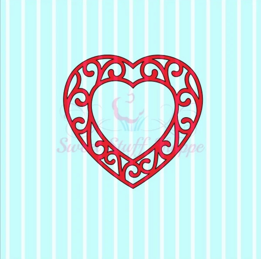 HEART MONOGRAM Silk Screen, Cookie Silk Screen, Silk Screen Cookie Stencil, Mesh Stencil, Cookie Stencil, Custom Silk Screen