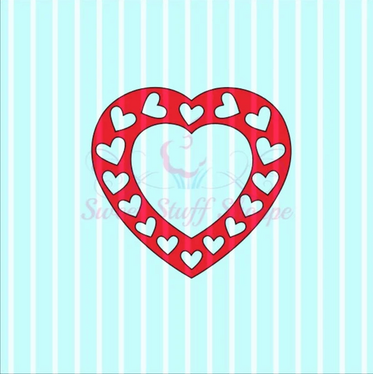 HEART MONOGRAM Silk Screen, Cookie Silk Screen, Silk Screen Cookie Stencil, Mesh Stencil, Cookie Stencil, Custom Silk Screen