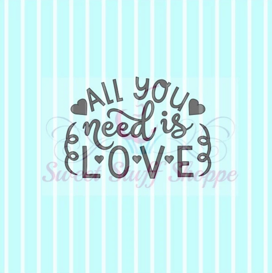 ALL You Need Is LOVE Silk Screen, Cookie Silk Screen Custom Silkscreen Cookie Stencil, Mesh Stencil, Cookie Stencil, Custom Silk Screen