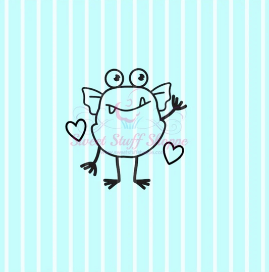 VALENTINE MONSTER PYO, Silk Screen, Cookie Silk Screen, Cookie Stencil, Mesh Stencil, Custom Silk Screen