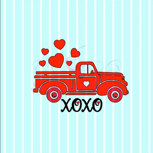 VALENTINE'S TRUCK XOXO,  Cookie Silk Screen, Silk Screen Cookie Stencil, Mesh Stencil, Cookie Stencil, Custom Silk Screen