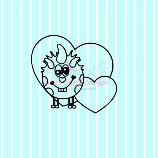 VALENTINE MONSTER PYO, Silk Screen, Cookie Silk Screen, Cookie Stencil, Mesh Stencil, Custom Silk Screen