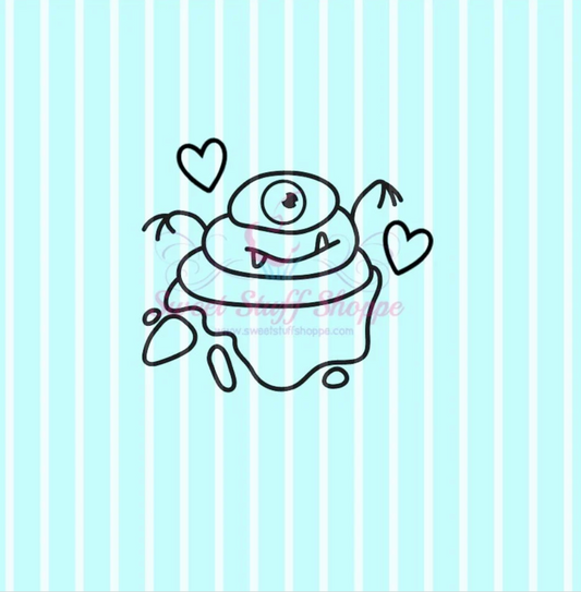 VALENTINE MONSTER PYO, Silk Screen, Cookie Silk Screen, Cookie Stencil, Mesh Stencil, Custom Silk Screen