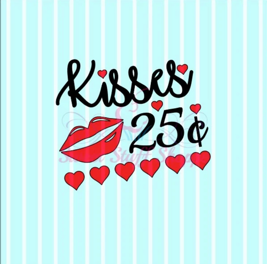 KISSES 25 CENTS, Silk Screen, Cookie Silk Screen, Silk Screen Cookie Stencil, Mesh Stencil, Cookie Stencil, Custom Silk Screen