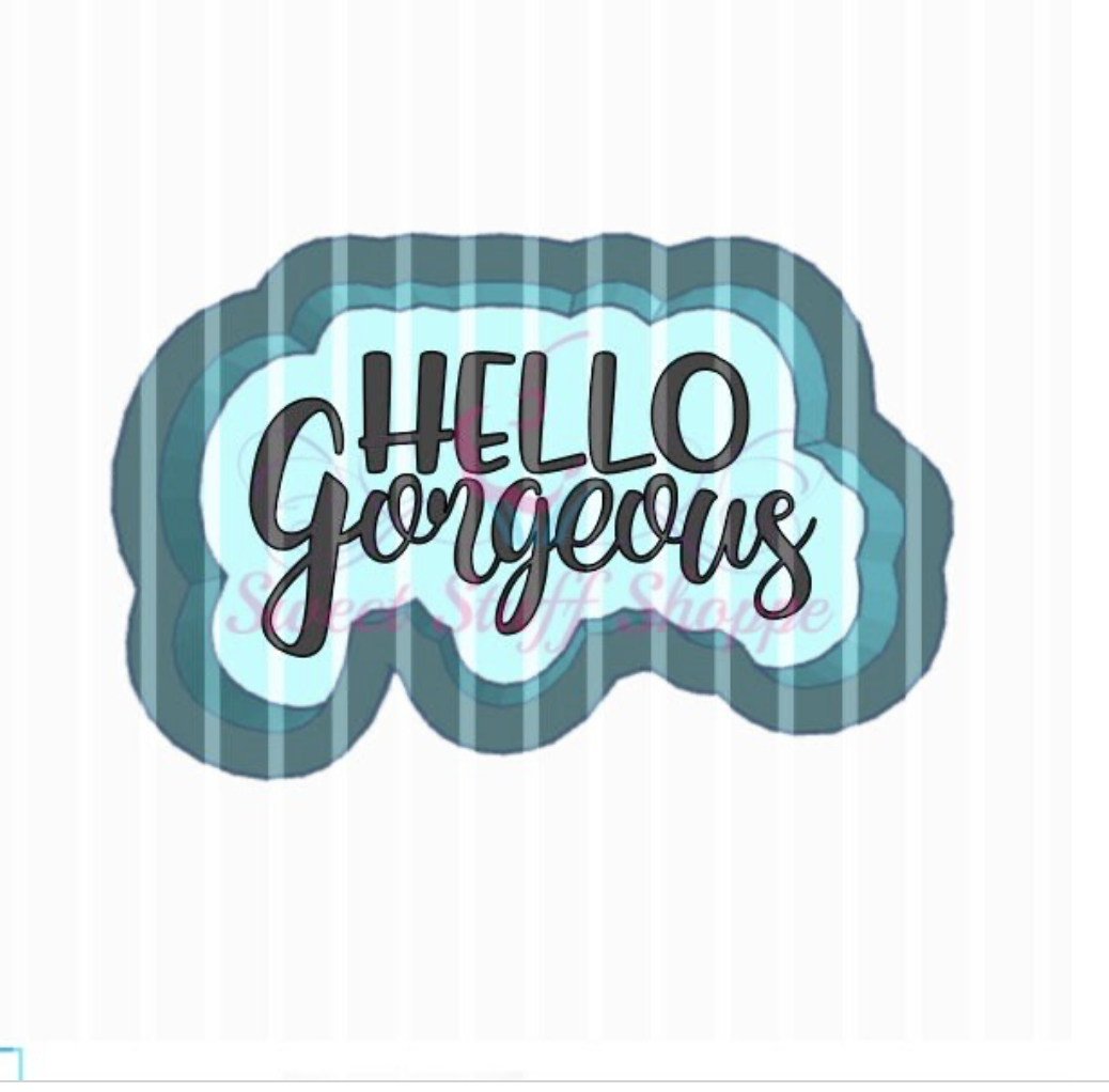 HELLO GORGEOUS, Silk Screen, Cookie Silk Screen, Silk Screen Cookie Stencil, Mesh Stencil, Cookie Stencil, Custom Silk Screen