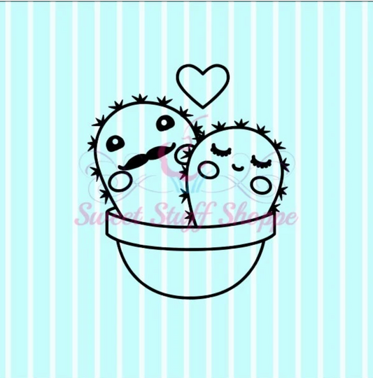 CACTUS LOVE PYO Silk Screen, Cookie Silk Screen, Silk Screen Cookie Stencil, Mesh Stencil, Cookie Stencil, Custom Silk Screen