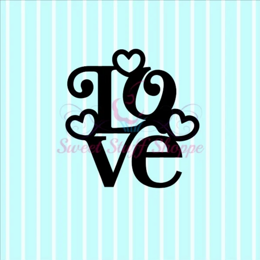 LOVE, Silk Screen, Cookie Silk Screen, Silk Screen Cookie Stencil, Mesh Stencil, Cookie Stencil, Custom Silk Screen