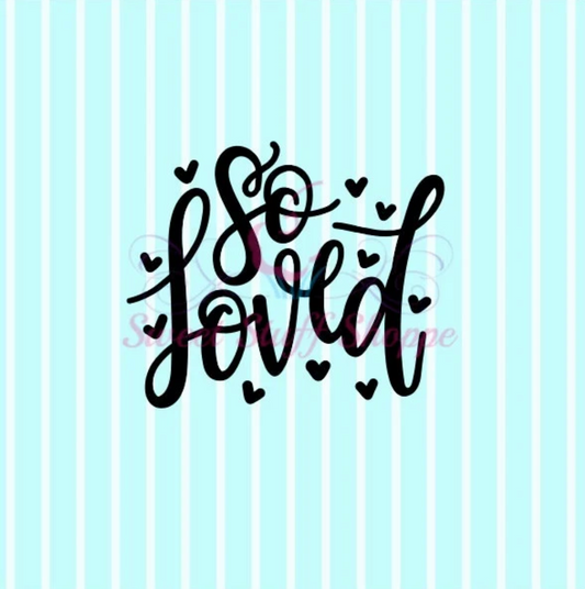 SO LOVED, Silk Screen, Cookie Silk Screen, Silk Screen Cookie Stencil, Mesh Stencil, Cookie Stencil, Custom Silk Screen