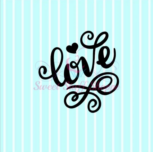 LOVE, Silk Screen, Cookie Silk Screen, Silk Screen Cookie Stencil, Mesh Stencil, Cookie Stencil, Custom Silk Screen