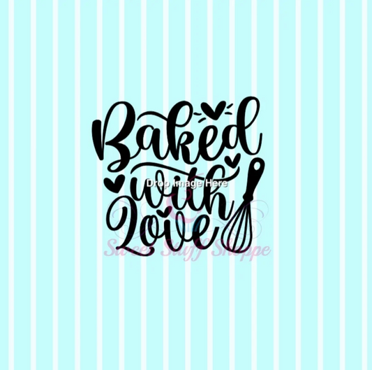 BAKED WITH LOVE, Silk Screen, Cookie Silk Screen, Silk Screen Cookie Stencil, Mesh Stencil, Cookie Stencil, Custom Silk Screen