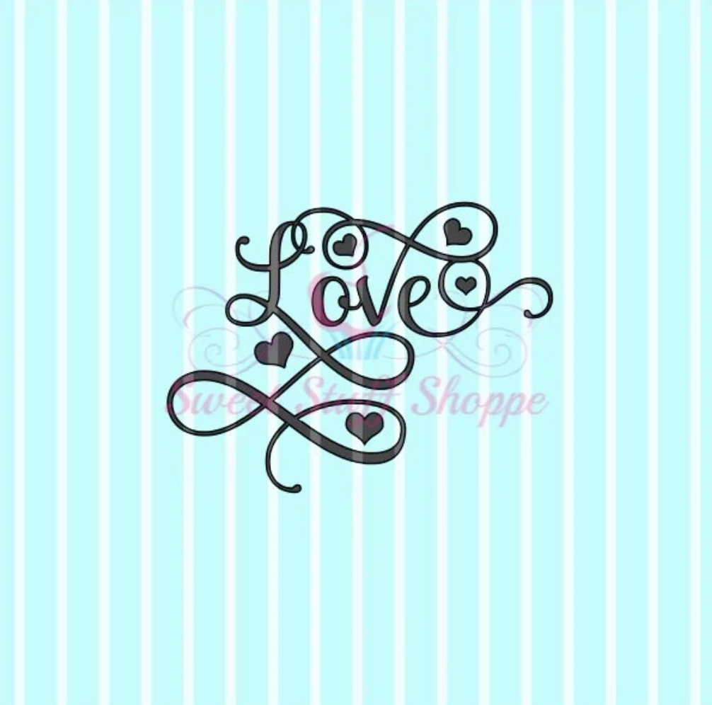 LOVE, Cookie Silk Screen, Silk Screen Cookie Stencil, Mesh Stencil, Cookie Stencil, Custom Silk Screen