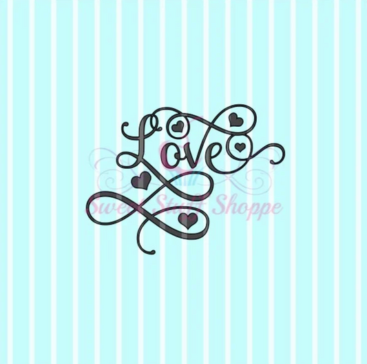 LOVE, Cookie Silk Screen, Silk Screen Cookie Stencil, Mesh Stencil, Cookie Stencil, Custom Silk Screen