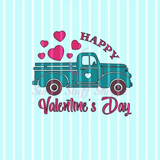 HAPPY VALENTINE'S DAY Truck,  Cookie Silk Screen, Silk Screen Cookie Stencil, Mesh Stencil, Cookie Stencil, Custom Silk Screen
