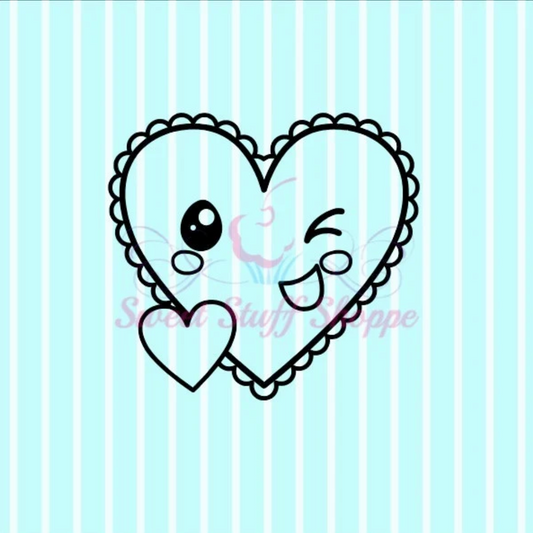 VALENTINE HEART PYO, Silk Screen, Cookie Silk Screen, Silk Screen Cookie Stencil, Mesh Stencil, Cookie Stencil,